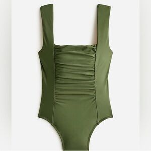 Ruched squareneck one-piece